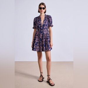 Apiece Apart Navy and Pink Mini Dress